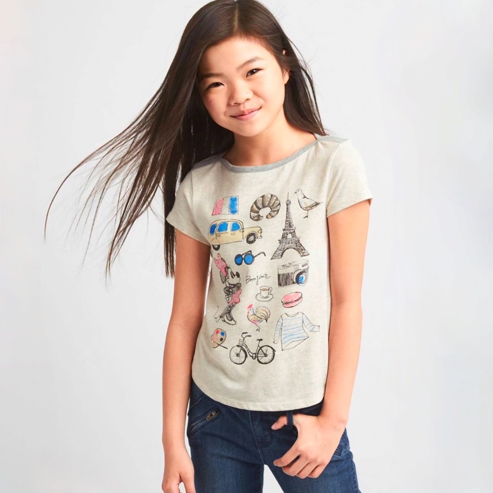 COPY - Gap girls soft cream printed shirt